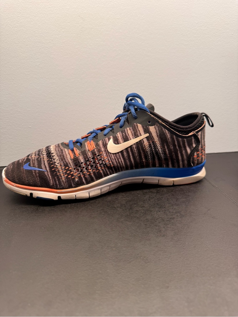 Nike Black, Blue & Orange Flyknit Running Shoes - Picture 3 of 7